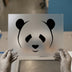 Minimalist Panda Face | DTF Transfer Ready to Press | Simple Animal Heat Transfer