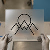 Mountain Sunset Line Art | DTF Transfer Ready to Press | Minimalist Heat Transfer