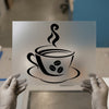 Steaming Coffee Cup | DTF Transfer Ready to Press | Minimalist Cafe Heat Transfer