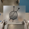 Yarn Ball & Knitting Needles | DTF Transfer Ready to Press | Crafty Hobby Heat Transfer