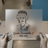 Queen Elizabeth II Memorial | DTF Transfer Ready to Press | Royal Tribute Heat Transfer
