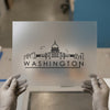 Washington DC Skyline | DTF Transfer Ready to Press | Minimalist Heat Transfer