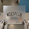 Wisconsin Arched Text | DTF Transfer Ready to Press | Collegiate Style Heat Transfer