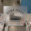 Rome Italy Colosseum Sketch | DTF Transfer Ready to Press | Travel Landmark Heat Transfer