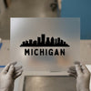 Michigan Skyline | DTF Transfer Ready to Press | Cityscape Heat Transfer