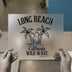 Long Beach California Wild Wave | DTF Transfer Ready to Press | Tropical Surf Heat Transfer