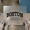 Boston Arched Text | DTF Transfer Ready to Press | Collegiate Style Heat Transfer