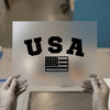 USA Flag & Text | DTF Transfer Ready to Press | Patriotic Heat Transfer