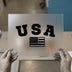 USA Flag & Text | DTF Transfer Ready to Press | Patriotic Heat Transfer