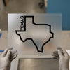 Texas Outline DTF Transfer Ready to Press | Minimalist State Heat Transfer