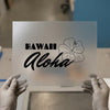 Hawaii Aloha Hibiscus | DTF Transfer Ready to Press | Tropical Script Heat Transfer