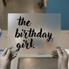 The Birthday Girl | DTF Transfer Ready to Press | Script Font Heat Transfer