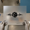 Basketball Heartbeat DTF Transfer Ready to Press | Sports Pulse Heat Transfer