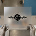 Basketball Heartbeat DTF Transfer Ready to Press | Sports Pulse Heat Transfer