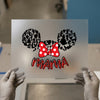Mama Minnie Mouse Ears | DTF Transfer Ready to Press | Cartoon Heat Transfer