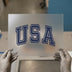 USA Arch Block Letter | DTF Transfer Ready to Press | Collegiate Heat Transfer