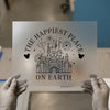 Happiest Place Castle | DTF Transfer Ready to Press | Outline Minimalist Heat Transfer