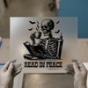 Read In Peace Skeleton | DTF Transfer Ready to Press | Spooky Reader Heat Transfer