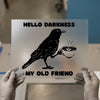 Hello Darkness My Old Friend Crow Coffee | DTF Transfer Ready to Press | Humorous Cafe Heat Transfer
