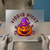 Horror Night Witch Pumpkin | DTF Transfer Ready to Press | Spooky Halloween Heat Transfer