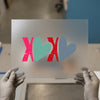 XOX Hearts | DTF Transfer Ready to Press | Distressed Love Heat Transfer