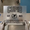 Cupid University | DTF Transfer Ready to Press | Collegiate Style Heat Transfer