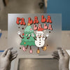 Fa La La Lala Christmas Tree & Snowman | DTF Transfer Ready to Press | Retro Holiday Heat Transfer