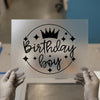 Birthday Boy Crown & Stars | DTF Transfer Ready to Press | Celebration Script Heat Transfer