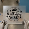 Birthday Girl Crown & Hearts | DTF Transfer Ready to Press | Celebration Heat Transfer