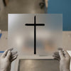 Minimalist Brushstroke Cross | DTF Transfer Ready to Press | Simple Heat Transfer