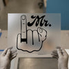 Middle Finger 'Mr.' | DTF Transfer Ready to Press | Bold Statement Heat Transfer