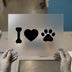 I Love My Pet Bone Heart Paw Print | DTF Transfer Ready to Press | Pet Lover Heat Transfer