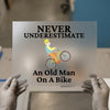 Old Man on Bike | DTF Transfer Ready to Press | Humorous Biker Heat Transfer