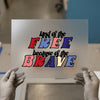 Land of the Free Because of the Brave | DTF Transfer Ready to Press | Retro Style Heat Transfer