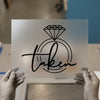 Taken with Engagement Ring | DTF Transfer Ready to Press | Romantic Script Heat Transfer
