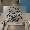 Elegant Rose Outline | DTF Transfer Ready to Press | Minimalist Floral Heat Transfer