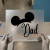 Mouse Ears Dad | DTF Transfer Ready to Press | Script Font Heat Transfer