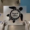 Beach Vibes Turtle | DTF Transfer Ready to Press | Coastal Style Heat Transfer