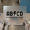 ABCD Kindergarten Rocks | DTF Transfer Ready to Press | Bold Rocker Heat Transfer