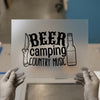 Beer Camping Country Music | DTF Transfer Ready to Press | Rustic Heat Transfer