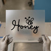 Honey Bee Script | DTF Transfer Ready to Press | Cute Doodle Heat Transfer