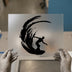 Surfer Wave Silhouette | DTF Transfer Ready to Press | Brushstroke Art Heat Transfer