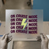 On Cruise Mode Lightning Bolt | DTF Transfer Ready to Press | Retro Style Heat Transfer