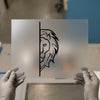 Lion Head Outline | DTF Transfer Ready to Press | Bold Line Art Heat Transfer