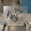 King Crown Script | DTF Transfer Ready to Press | Brushstroke Heat Transfer