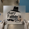 Happy Father's Day Hat & Mustache | DTF Transfer Ready to Press | Dad Gift Heat Transfer