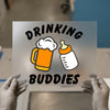 Drinking Buddies Beer & Baby Bottle | DTF Transfer Ready to Press | Fun Family Heat Transfer