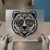 Sister Bear w/ Glasses | DTF Transfer Ready to Press | Bold Typography Heat Transfer