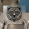 Nana Bear with Shades | DTF Transfer Ready to Press | Bold Line Art Heat Transfer