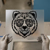 Mama Bear with Sunglasses | DTF Transfer Ready to Press | Bold Outline Heat Transfer